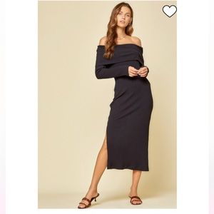 Like New Andree by Unit Ribbed knit dress size large black